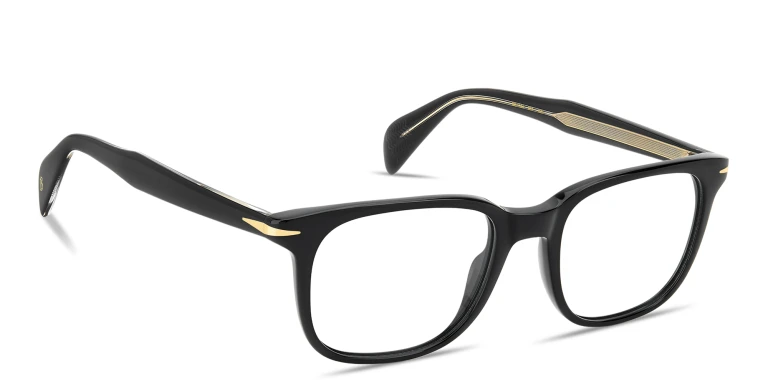 Shop DAVID BECKHAM Talisman Square Eyeglasses in Black online.