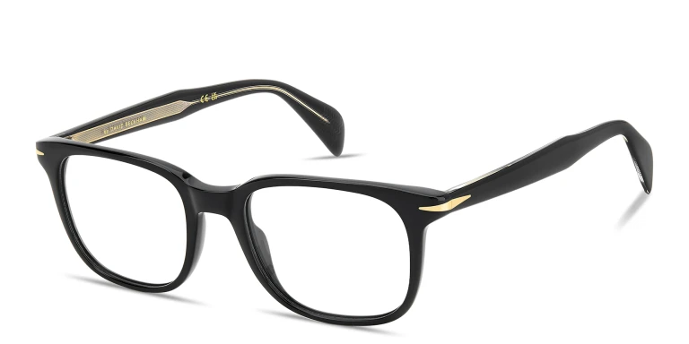 Shop DAVID BECKHAM Talisman Square Eyeglasses in Black online.