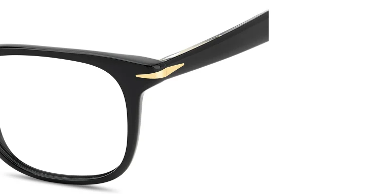 Shop DAVID BECKHAM Talisman Square Eyeglasses in Black online.