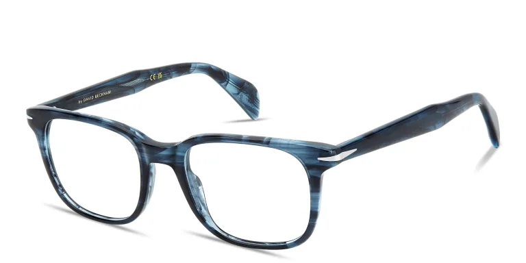 Shop DAVID BECKHAM Talisman Square Eyeglasses in Blue online.