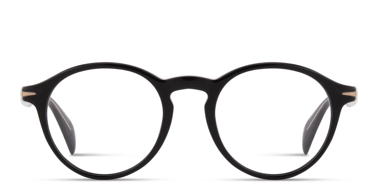 Shop DAVID BECKHAM Talisman Round Eyeglasses in Black online.