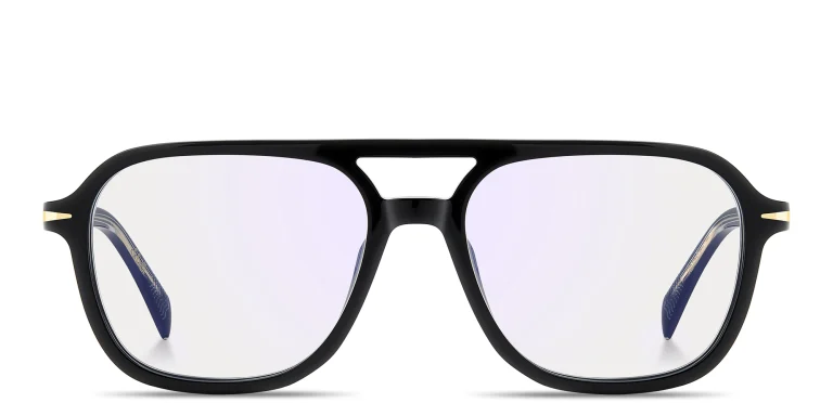 Shop DAVID BECKHAM Talisman Square Eyeglasses in Black online.