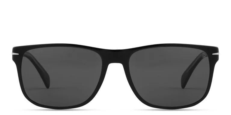 Shop DAVID BECKHAM Clip-On Wide Rectangle Eyeglasses in Black online.