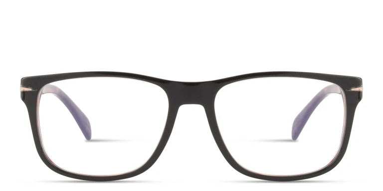 Shop DAVID BECKHAM Clip-On Wide Rectangle Eyeglasses in Havana online.