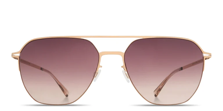 Shop MYKITA Amos Unisex Aviator Sunglasses in Gold online.