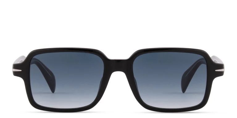 Shop DAVID BECKHAM Talisman Rectangle Sunglasses in Black online.