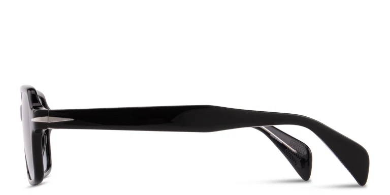 Shop DAVID BECKHAM Talisman Rectangle Sunglasses in Black online.