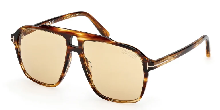 Shop TOM FORD Autari Aviator Sunglasses in Havana online.