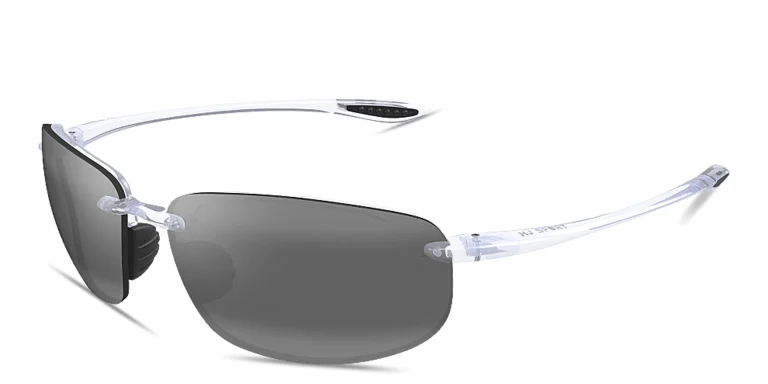 Shop Maui Jim Ho'okipa Unisex Rimless Rectangle Sunglasses in Clear online.