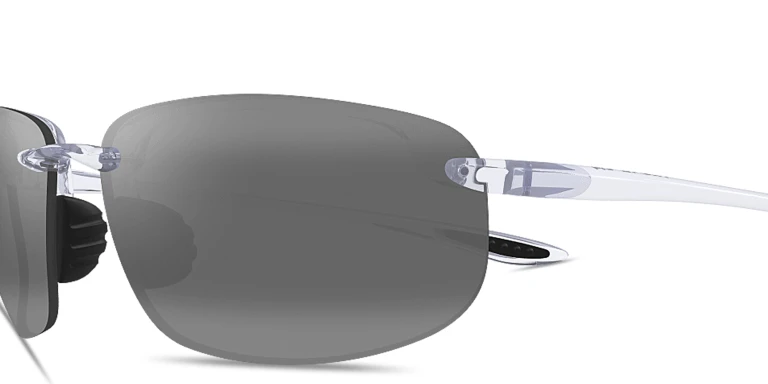 Shop Maui Jim Ho'okipa Unisex Rimless Rectangle Sunglasses in Clear online.