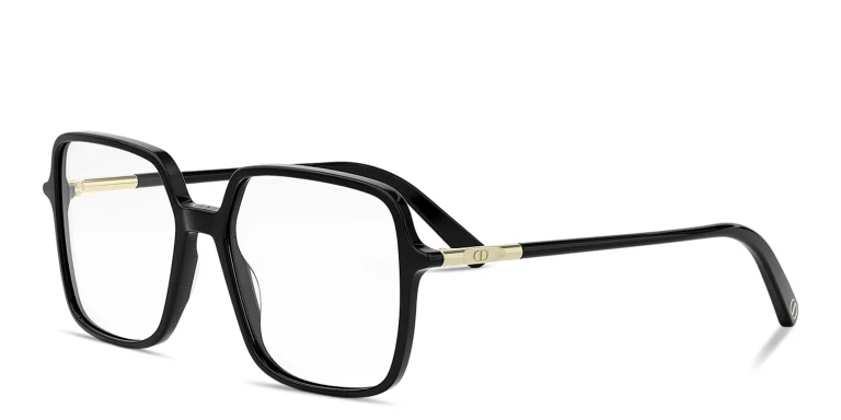 Shop DIOR Mini CD O S2I Oversized Geometric Eyeglasses in Black online.