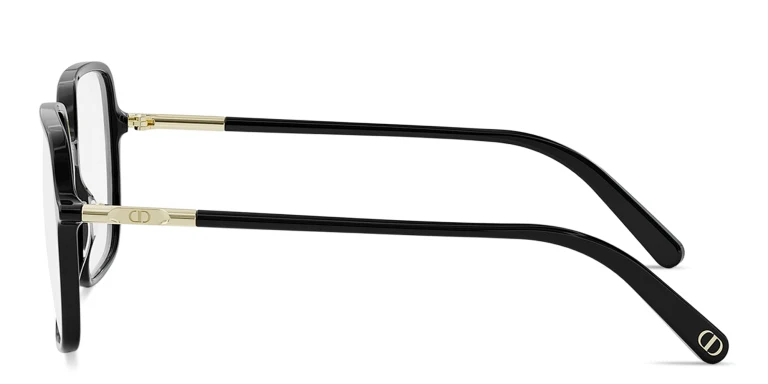 Shop DIOR Mini CD O S2I Oversized Geometric Eyeglasses in Black online.
