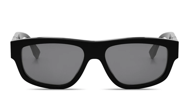 Shop FENDI Diagonal Irregular Sunglasses in Black online.