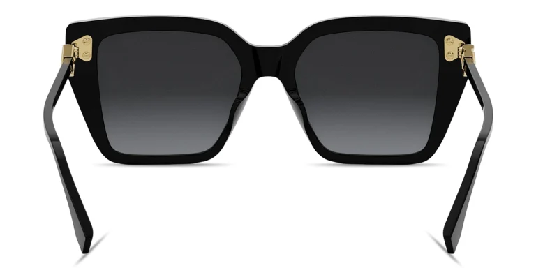 Shop FENDI FF Diamonds Square Sunglasses in Black online.