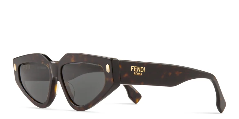 Shop FENDI Roma Cat-Eye Sunglasses in Havana online.