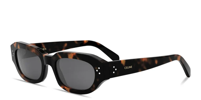 Shop CELINE CELINE 3 Dots Geometric Sunglasses in Havana online.