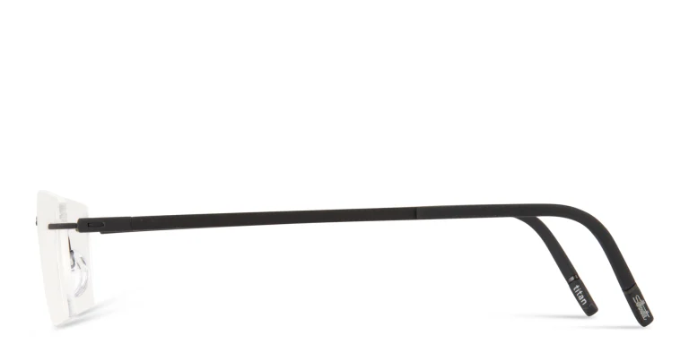 Shop Silhouette The Dawn Rimless Square Eyeglasses in Black online.