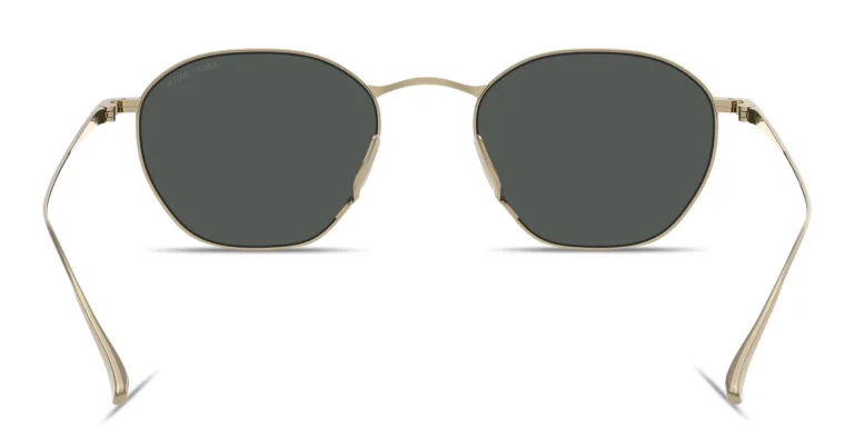 Shop GIORGIO ARMANI Engraved Logo Square Sunglasses in Gold online.