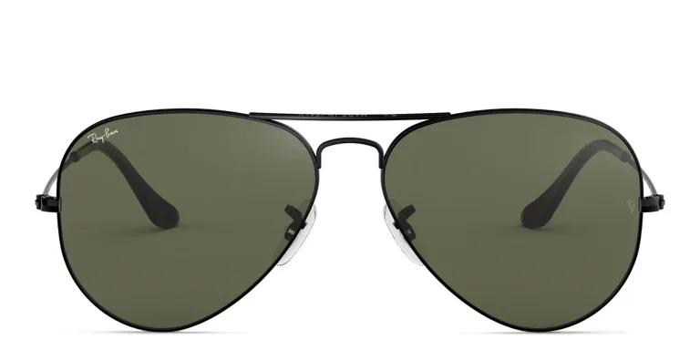 Shop Ray-Ban Pilot Classic Sunglasses in Black online.
