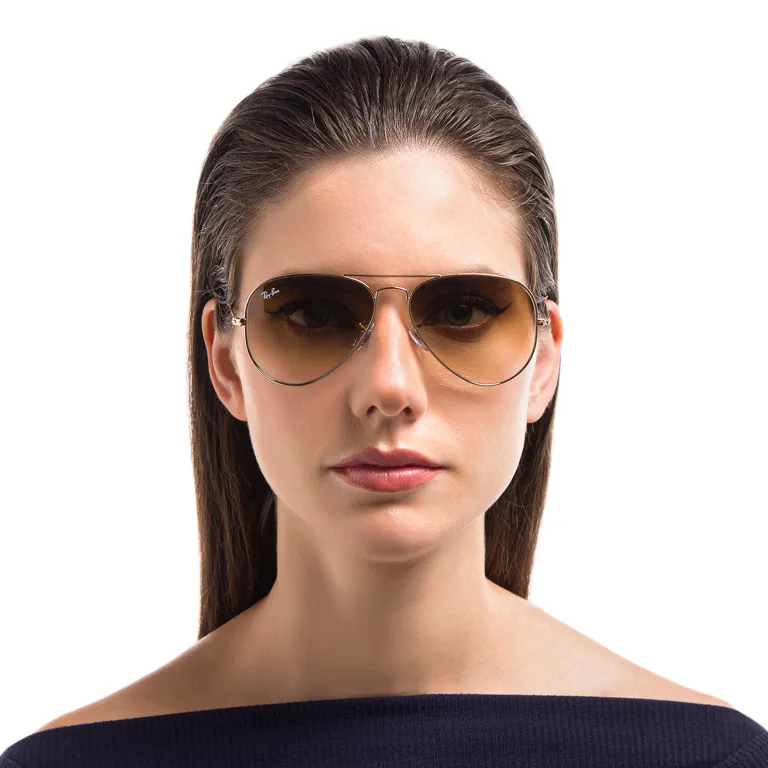 Shop Ray-Ban Pilot Gradient Sunglasses in Gold online.