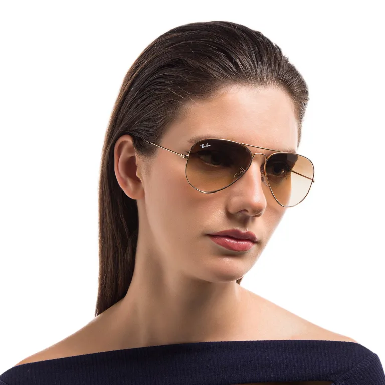 Shop Ray-Ban Pilot Gradient Sunglasses in Gold online.