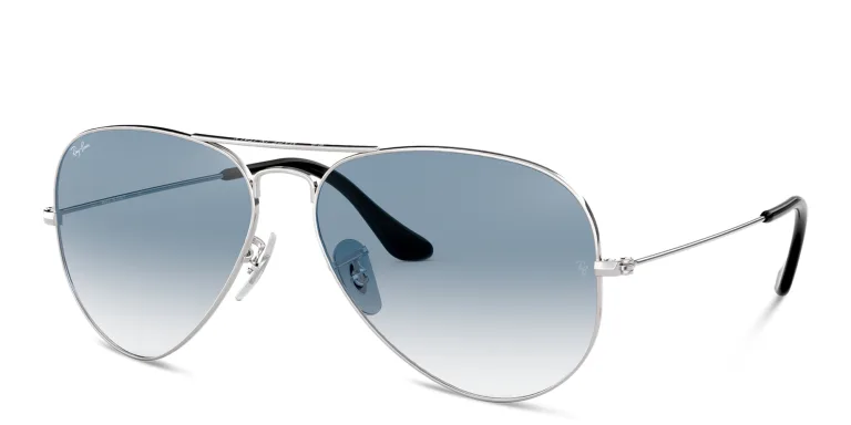 Shop Ray-Ban Unisex Pilot Sunglasses in Metal in Silver online.