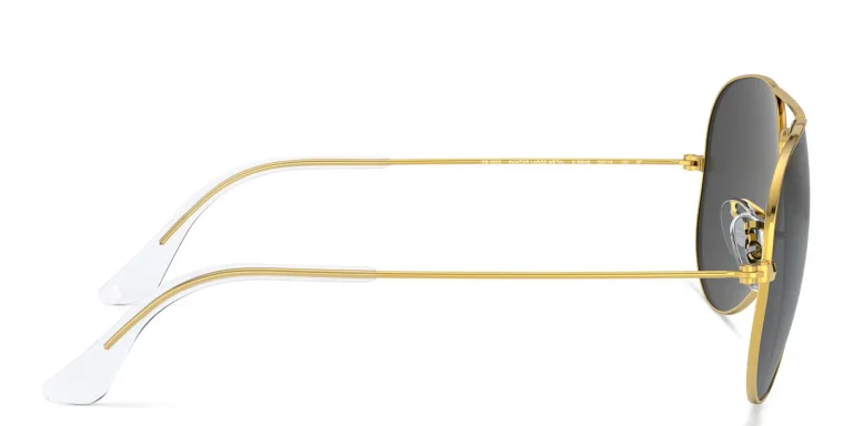 Shop Ray-Ban Unisex Pilot Polarized Sunglasses in Metal in Gold online.