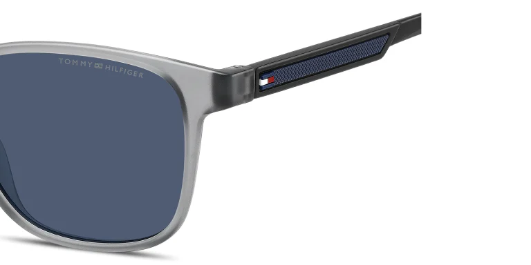 Shop Tommy Hilfiger Logo Square Sunglasses in Grey online.