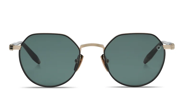 Shop AKONI Themis Unisex Panthos Sunglasses in Gold online.