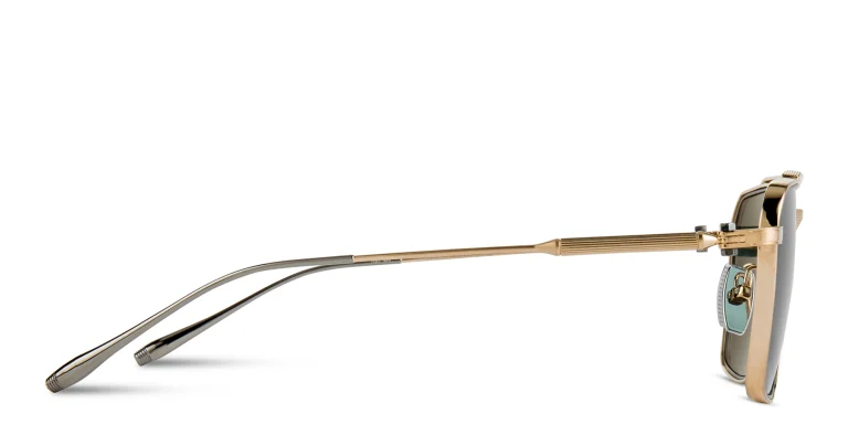 Shop AKONI Telesto Unisex Aviator Sunglasses in Gold online.