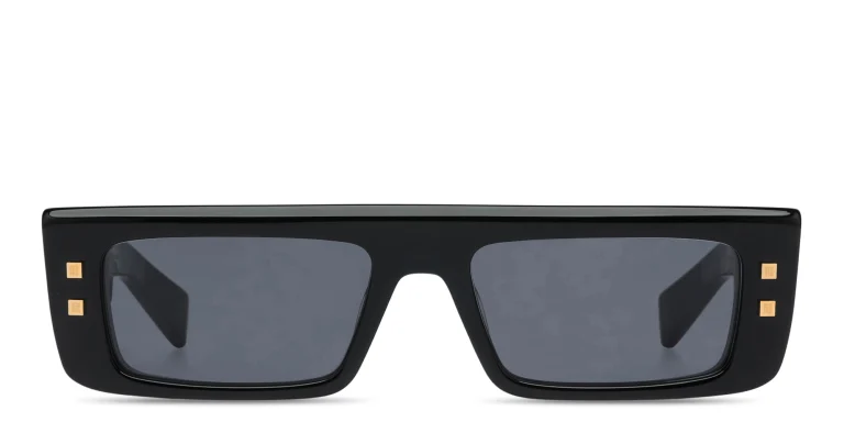 Shop BALMAIN B-Army III Unisex Rectangle Sunglasses in Black online.