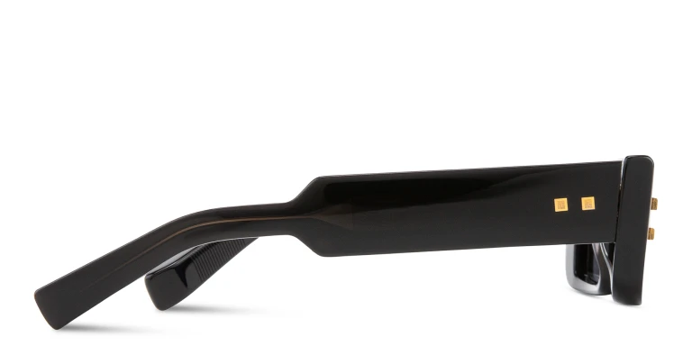 Shop BALMAIN B-Army III Unisex Rectangle Sunglasses in Black online.