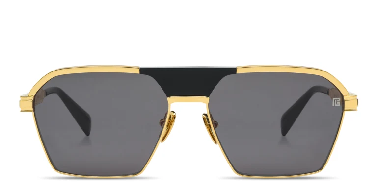 Shop BALMAIN Sergeant Unisex Aviator Sunglasses in Gold online.