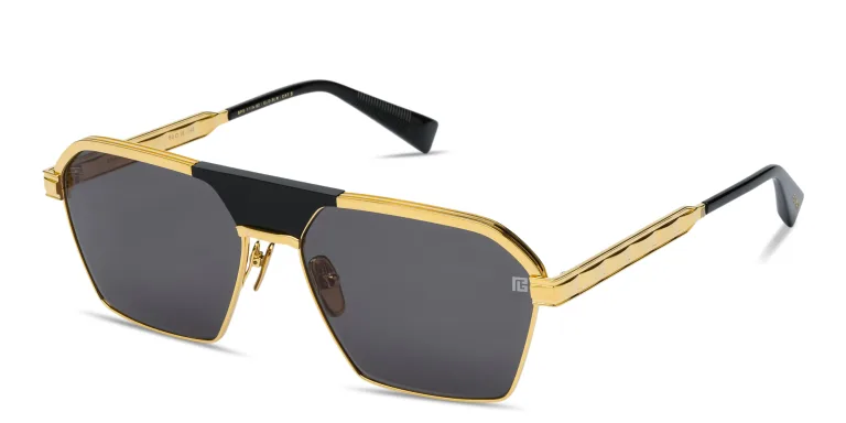Shop BALMAIN Sergeant Unisex Aviator Sunglasses in Gold online.