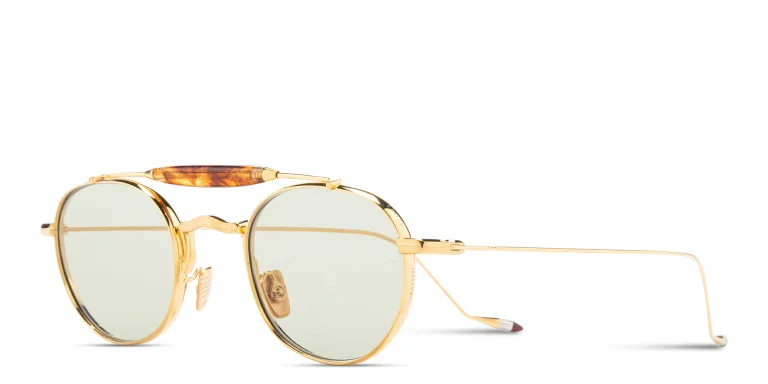 Shop JACQUES MARIE MAGE Dasan Unisex Round Sunglasses - Limited Production of 500 Pieces in Gold online.