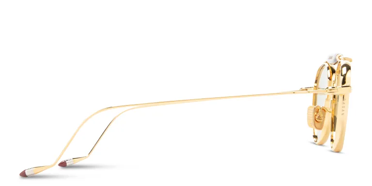 Shop JACQUES MARIE MAGE Dasan Unisex Round Sunglasses - Limited Production of 500 Pieces in Gold online.