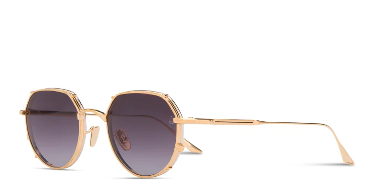 Shop JACQUES MARIE MAGE Hartana Unisex Panthos Sunglasses in Gold online.