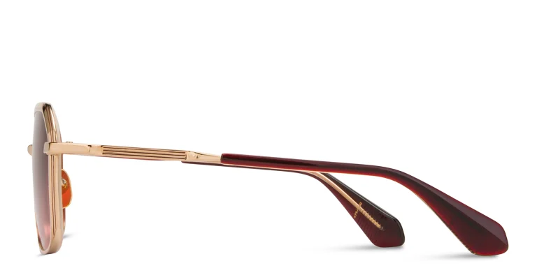 Shop JACQUES MARIE MAGE Aida Unisex Irregular Sunglasses in Gold online.