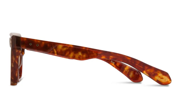 Shop JACQUES MARIE MAGE Lucknow Unisex Square Sunglasses in Havana online.