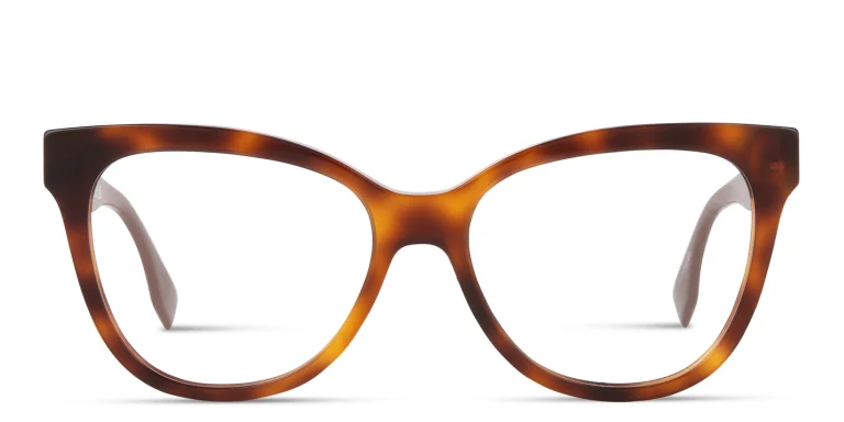 Shop FENDI O'Lock Cat-Eye Eyeglasses in Havana online.