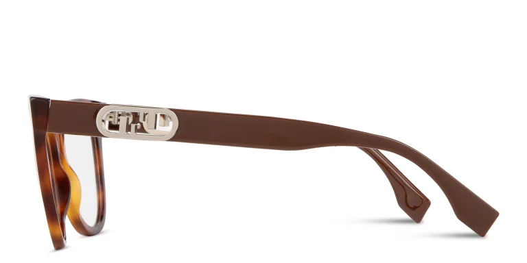 Shop FENDI O'Lock Cat-Eye Eyeglasses in Havana online.