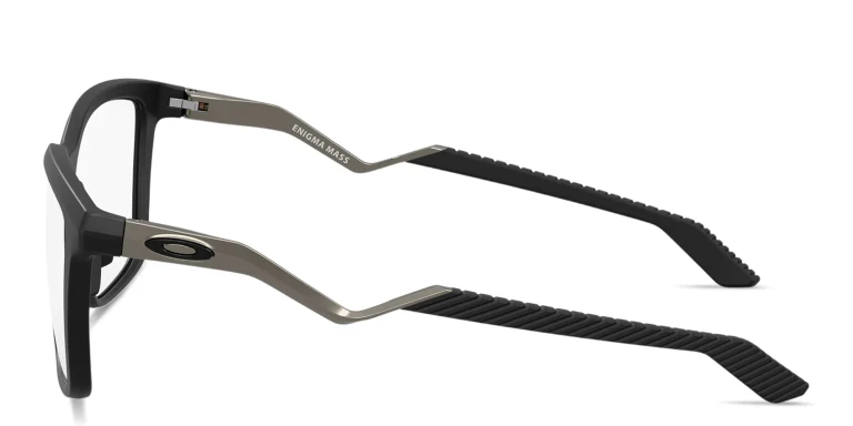 Shop Oakley Enigma Mass Unisex Square Eyeglasses in Black online.