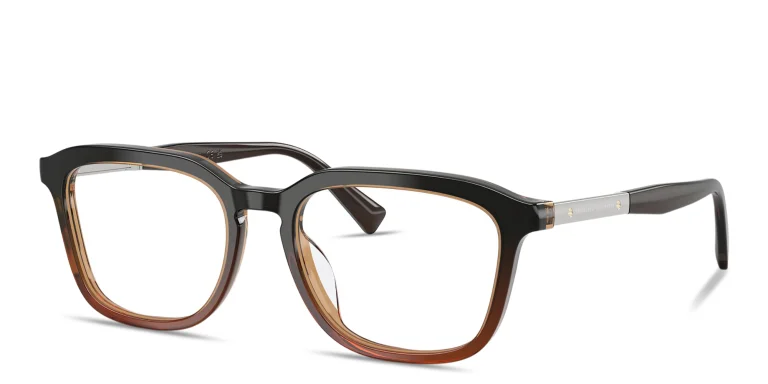 Shop BRUNELLO CUCINELLI Unisex Square Eyeglasses in Brown online.