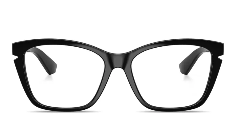 Shop BURBERRY Engraved Logo Cat-Eye Eyeglasses in Black online.