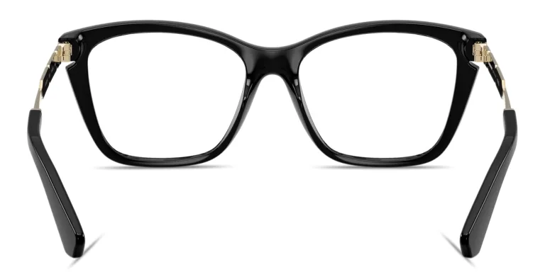 Shop BURBERRY Engraved Logo Cat-Eye Eyeglasses in Black online.