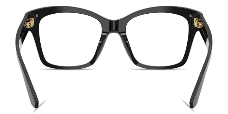 Shop Dolce & Gabbana DG Motif Square Eyeglasses in Black online.