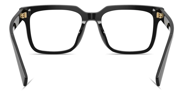 Shop Dolce & Gabbana Logo Lettering Square Eyeglasses in Black online.