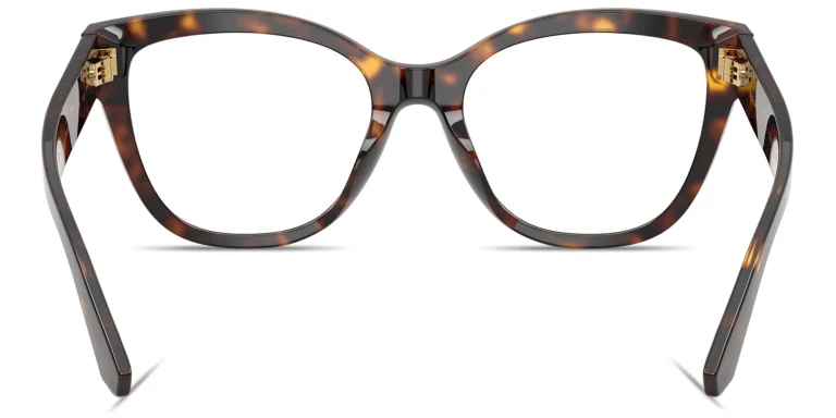 Shop Dolce & Gabbana DG Motif Wide Cat-Eye Eyeglasses in Havana online.