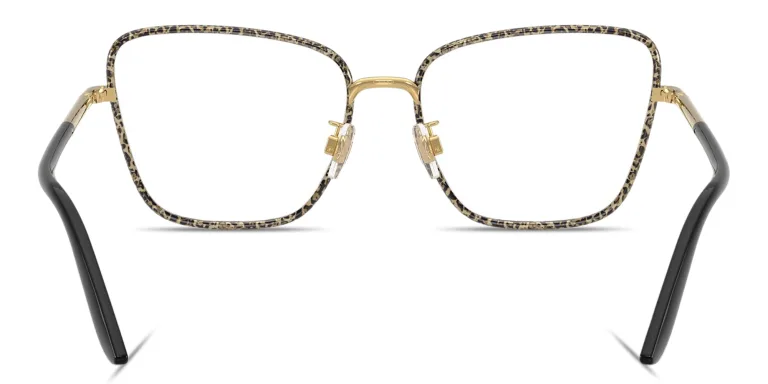Shop Dolce & Gabbana Logo Lettering Wide Cat-Eye Eyeglasses in Gold online.