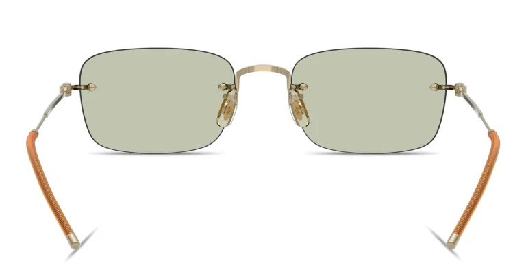 Shop OLIVER PEOPLES Unisex Rimless Rectangle Eyeglasses in Gold online.